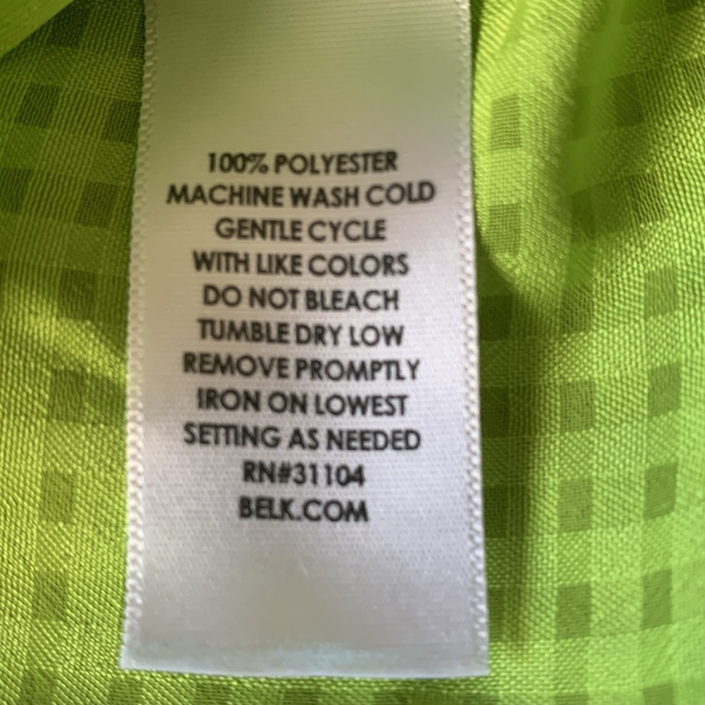 Kim Rogers Large Lime Green 3/4 Sleeve Button-up Shirt EUC - Picture 7 of 7